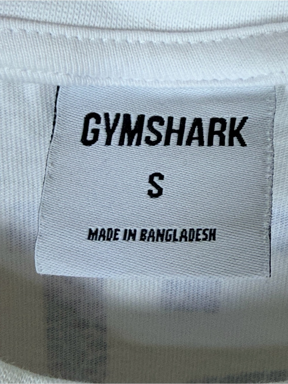 Gymshark Cropped Graphic Tee White Blue Back Print Lifting Shirt Small - Picture 3 of 4